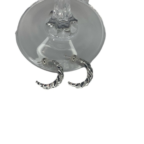 Half hoop, silver earrings - Picture 3 of 5